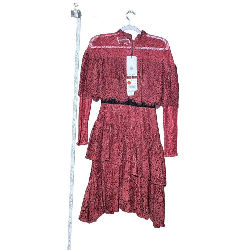Perseverance Women's Burgundy Long Sleeve Midi Dress Size 8 NWT